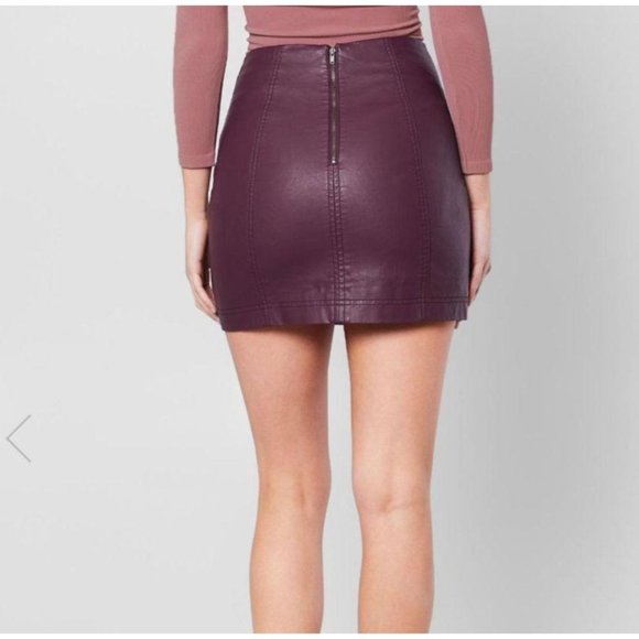 (Sold) Free People Modern Femme Vegan LeatherSkirt - Picture 8 of 12